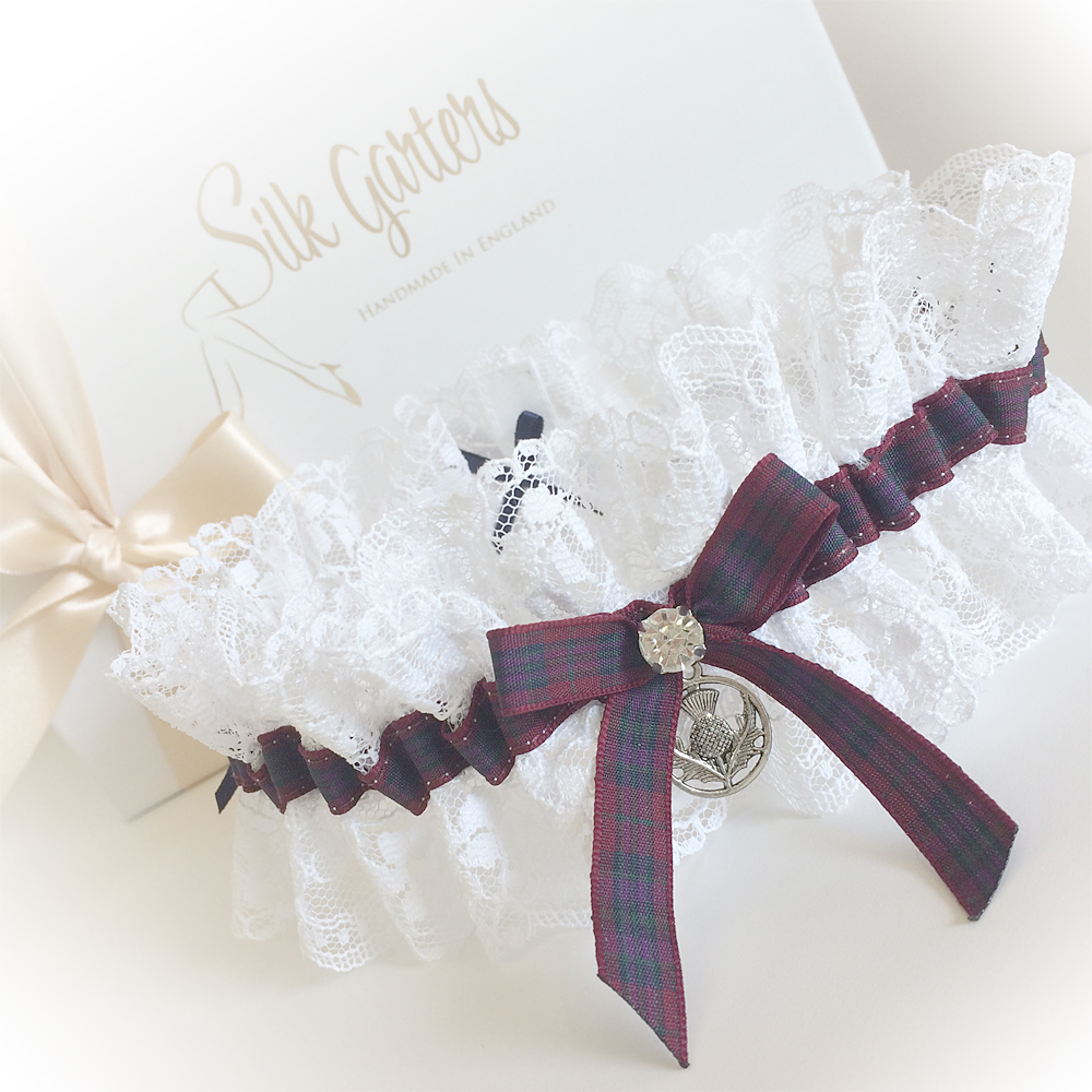 Autumn pride of Scotland wedding garter