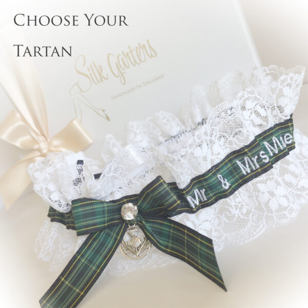 Personalised Celtic tartan garter