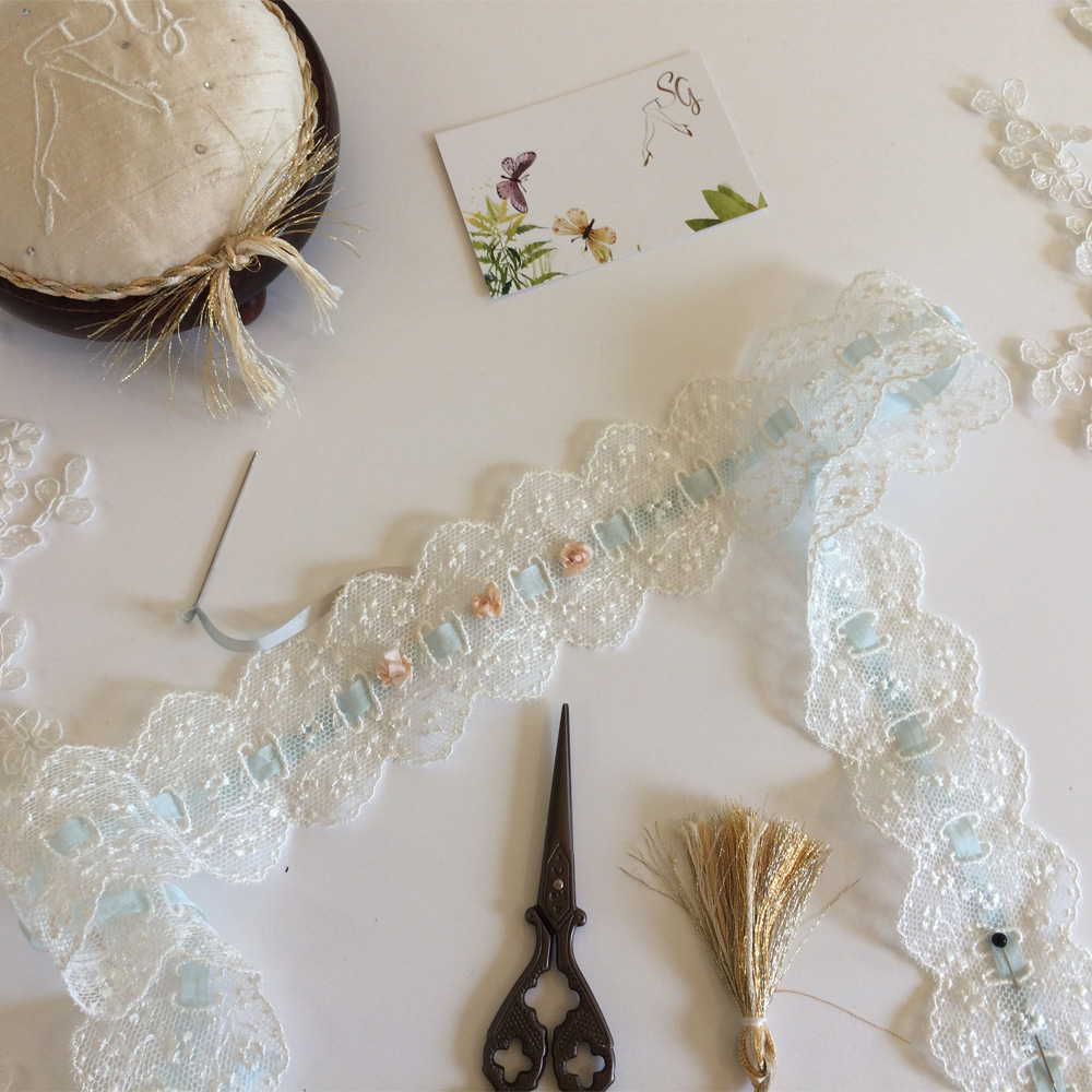 embroidering with silk ribbons