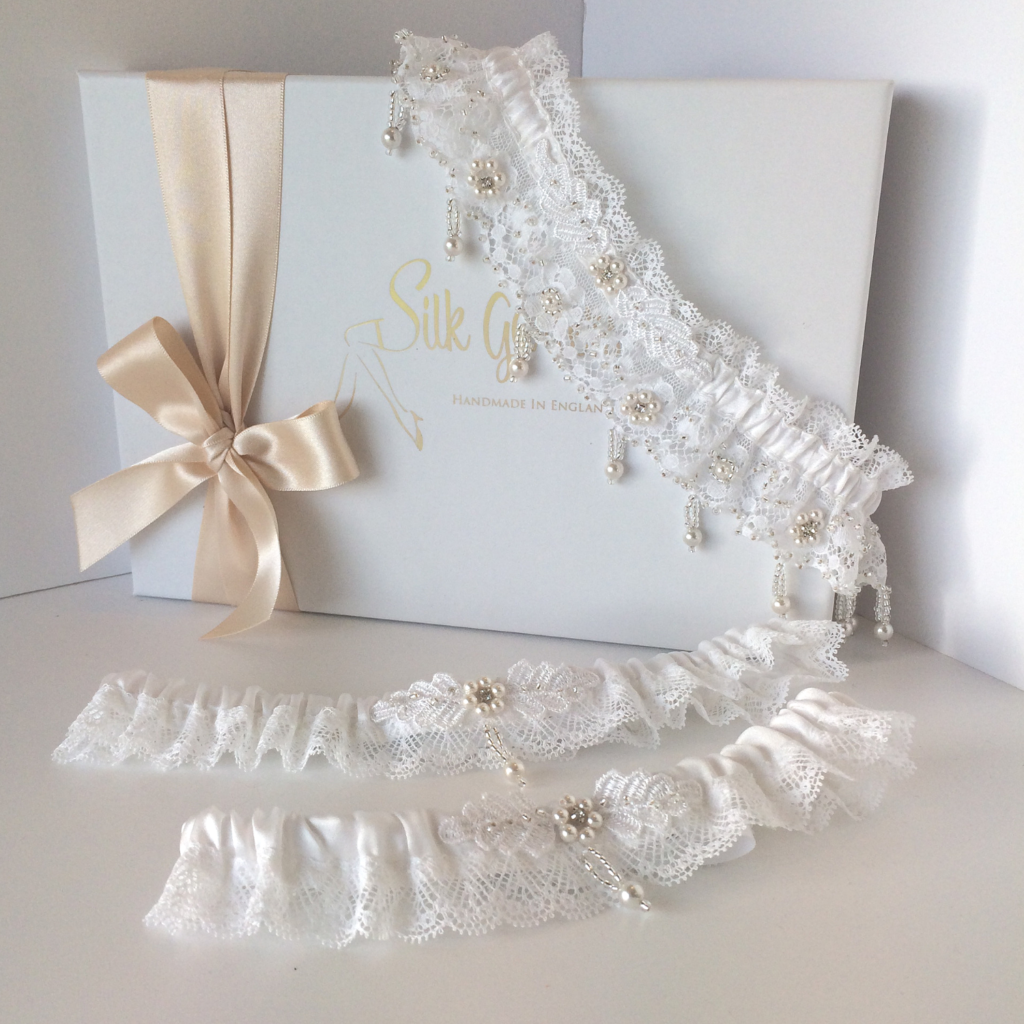 The Dream Wedding Garter Set Cherish Silk Garters