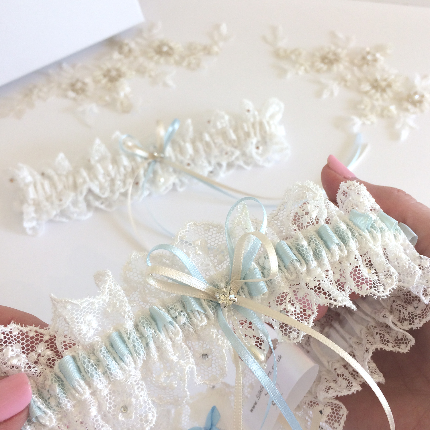 The gorgeous Meg Nottingham lace wedding garter