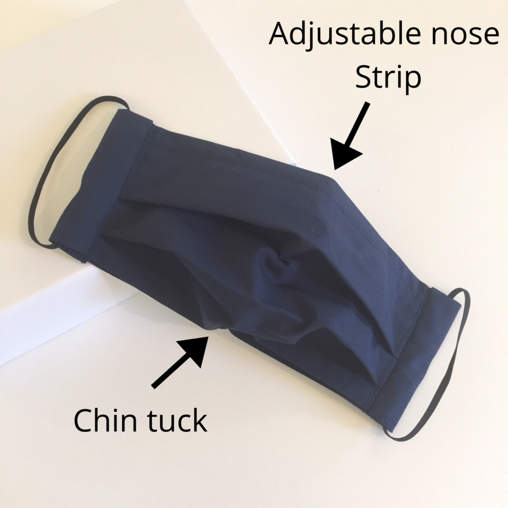 blue face mask handmade in uk