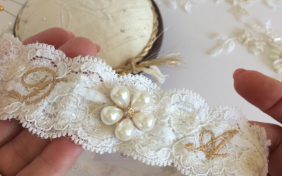 Personalised bridal Garters, Your New Married Name, the Perfect Romantic Keepsake!
