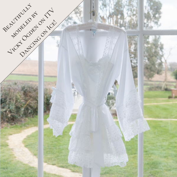 Honeymoon Dreams Robe Beautifully Modeled by Vicky Ogden on ITV Dancing on Ice