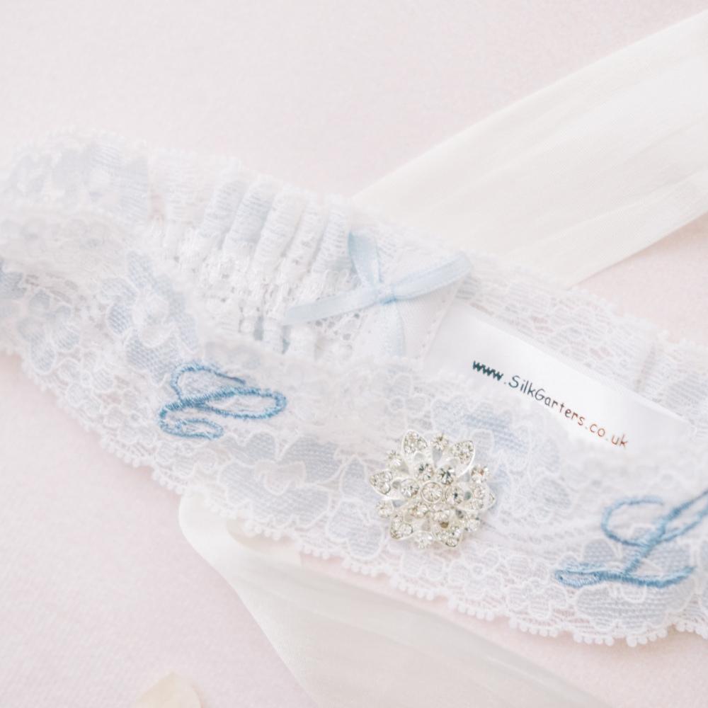 Personalised blue garter