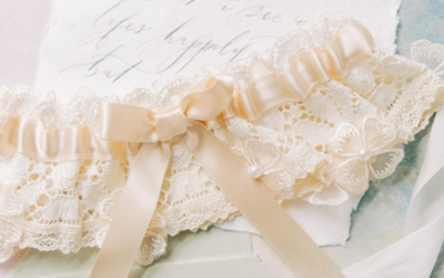 The most beautiful nude, champagne, gold wedding garters…