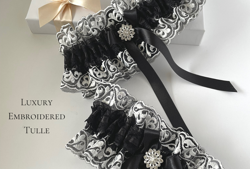 Gorgeous Black Gothic Bridal Garters Made to Order