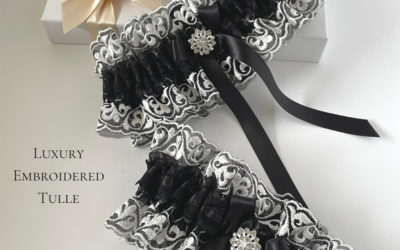Gorgeous Black Gothic Bridal Garters Made to Order