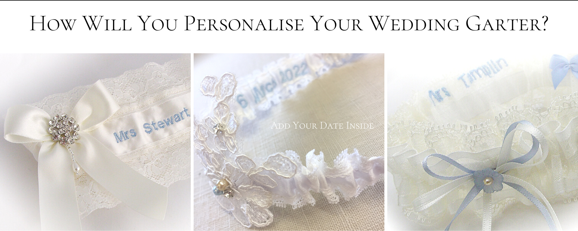 Personalised wedding garter