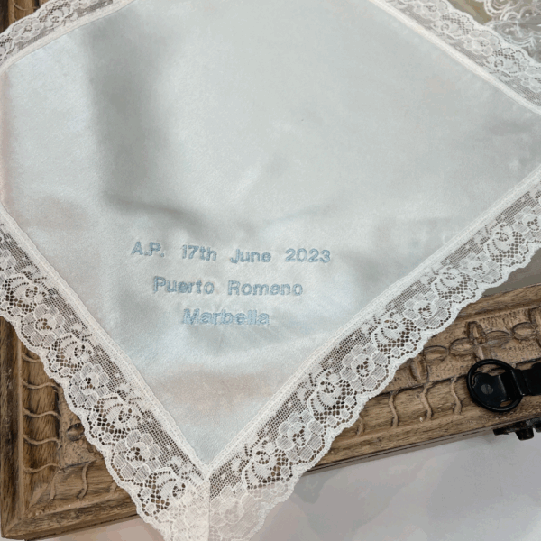 Personalised hanky for bride
