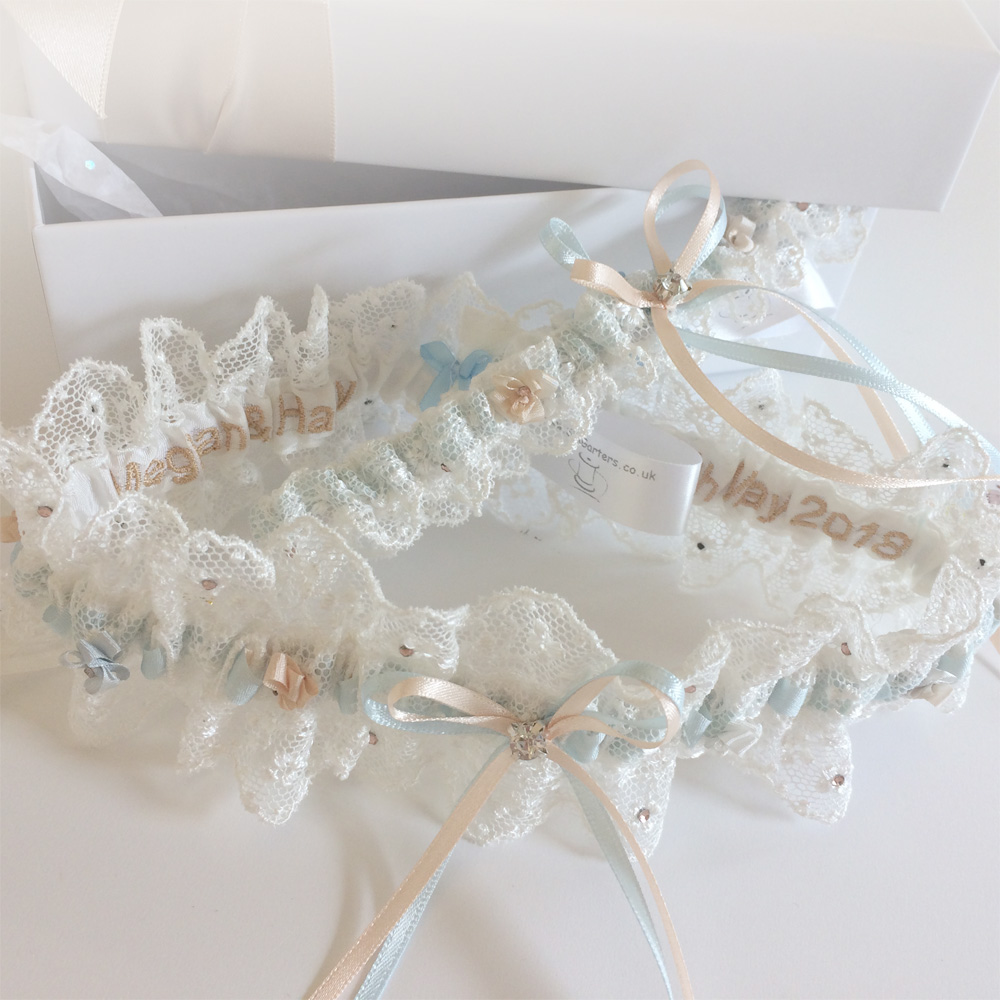 personalised wedding garters